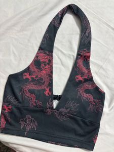 Dragon Print Halter Top