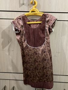 Patterned Brown Short Kurti