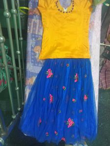 Midi Gold And Blue Colour 36&#34;Size