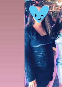 Blue Velvet Bodycon Dress, Size L