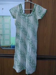White & Green Dress