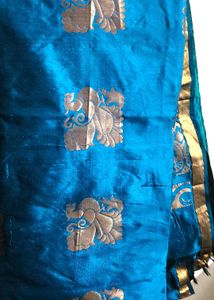 Kanchipuram Blue Silk Saree