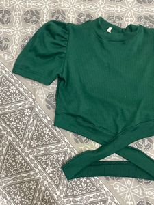 Wrap waist AGreen Top