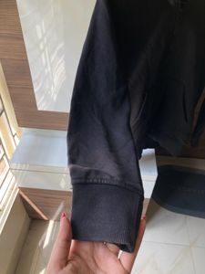 Men Black Zipper Hoodie