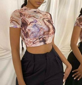 Shein Abstract Cropped Top