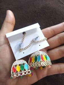 Multicolored Earing With Mangtikka