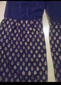 Blue Embroidered Kurta, Duppata &amp; Plazzo Pair