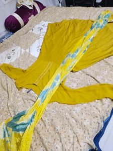 Yellow anarkali set