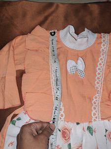 Grange Nd White Combo Colour BABY FROCK