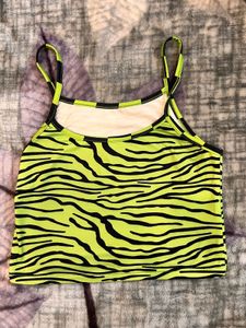 Zebra Print Crop Tank Top