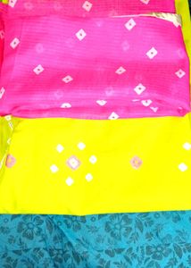 Kurthi Set Parrot Green Kurth Pink Dhuppatta 💖💖