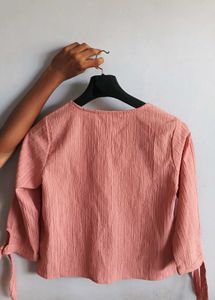 Cropped Shirt - Peach Colour