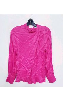 Pink Tie-Neck Blouse