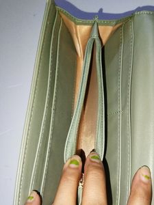 Olive Green Leaf Embossed Wallet