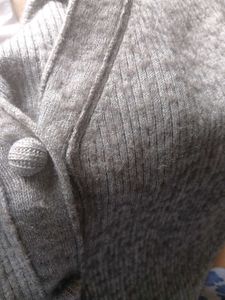 Button-up V-neck cardigan sweater