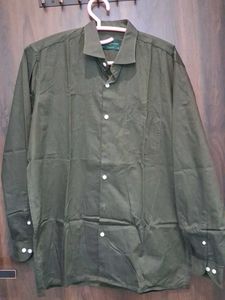 Olive Green Button-Down Shirt