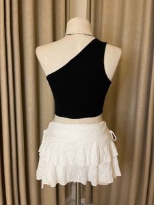 One Shoulder Black Top
