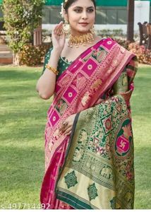 Elegant Pink Banarasi Saree