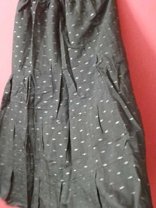 Dark Olive Green Elegant Ethnic Skirt