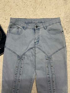 Unique Lace Detail Flare Jeans