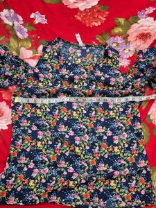 Floral Multicolor Cold Shoulder Top