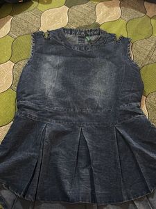 Denim frill top