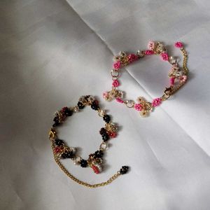 Beaded Daisy Bracelet 💖🖤✨