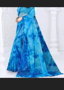 Blue Farewell Tie-Dye Saree
