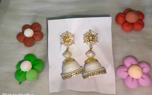 Kundan Quilling Paper Earrings 🤍