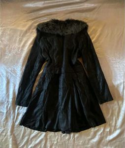 Trendy Leather Jacket With Fur