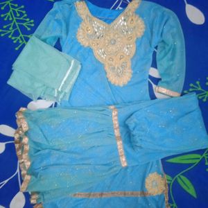 Sky Blue garara with kurti & dupatta