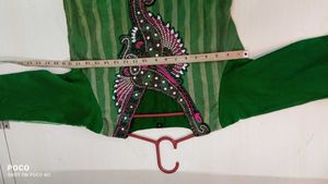 Green Embroidered Kurta