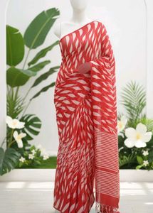 Elegant Red & White Saree
