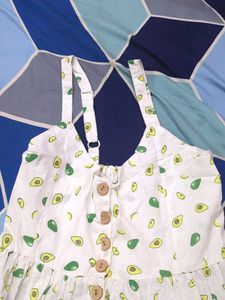 Super Cute Strappy White Dress With Avacado Print.