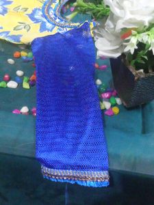 Beautiful Floral Kurta With Net Arms ..💙🪬