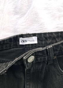 Zara Ripped Wide Jeans