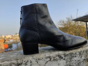 Anis Black Leather Ankle Boots(37,38,39,40,41,42)