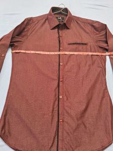Burgundy Cotton Rich Dress Shirt
