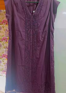 Purple Beaded Tunic Dress