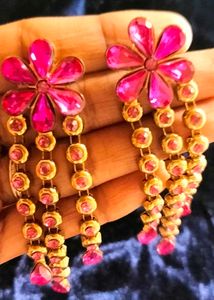 Women Party FLOWER Design long Earrings
