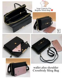 Chic Black Wallet with Gold Accents
