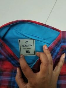 Red Blue Checked Shirt...