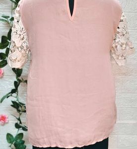 Size S/M 🎁Buy 2 Get 1 Free Pink Lace Top