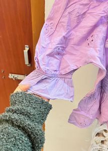 Cute Lavender Eyelet Top