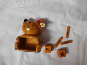 Wooden Cat Perpetual Calendar