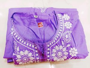 Purple Embroidered Kurta