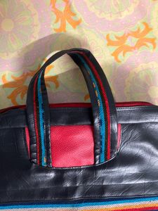 Leather Laptop Bag With Detailing