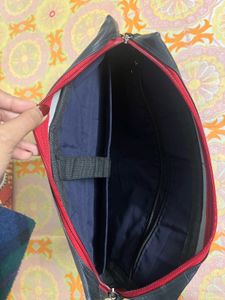 Leather Laptop Bag With Detailing