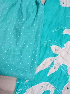 L Size Cotton Kurti Plazo Set