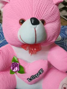 Pink Teddy Bear with Love Heart